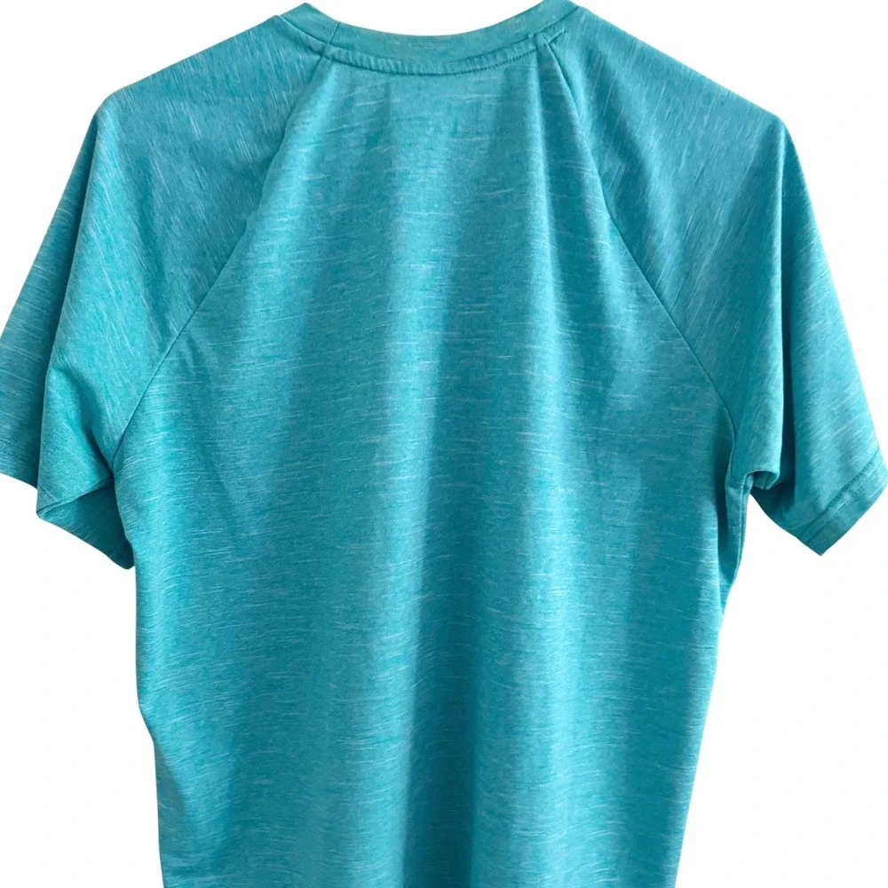 Nike Swim Rash Guard Mens Small Teal Excellent Dri-FIT UPF 40+ Short Sleeve Tee
